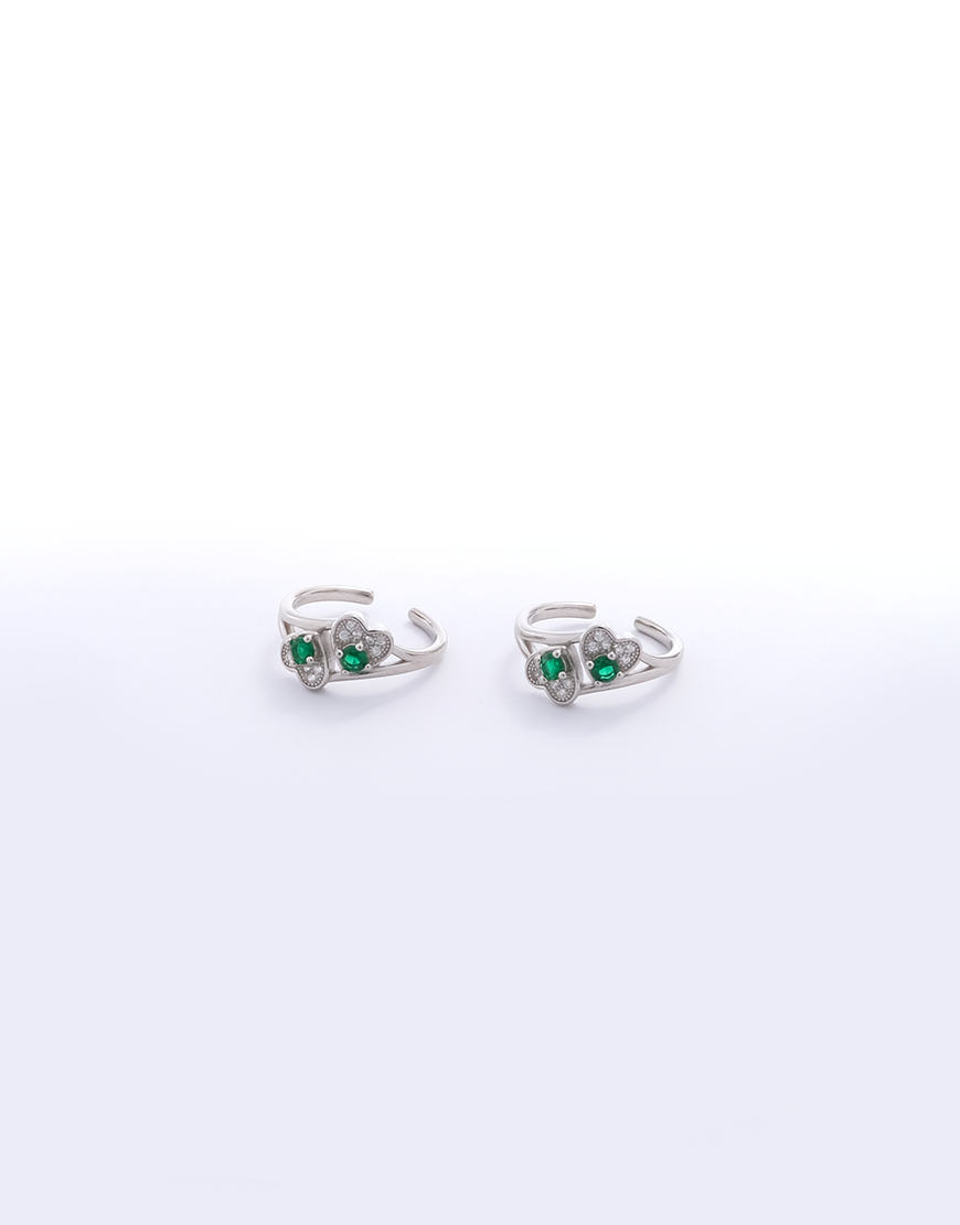Silver Emerald Toe-Ring