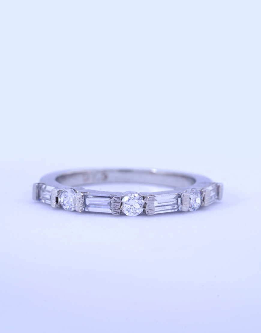 Silver Eternity Baguette Swarovski diamond Ring