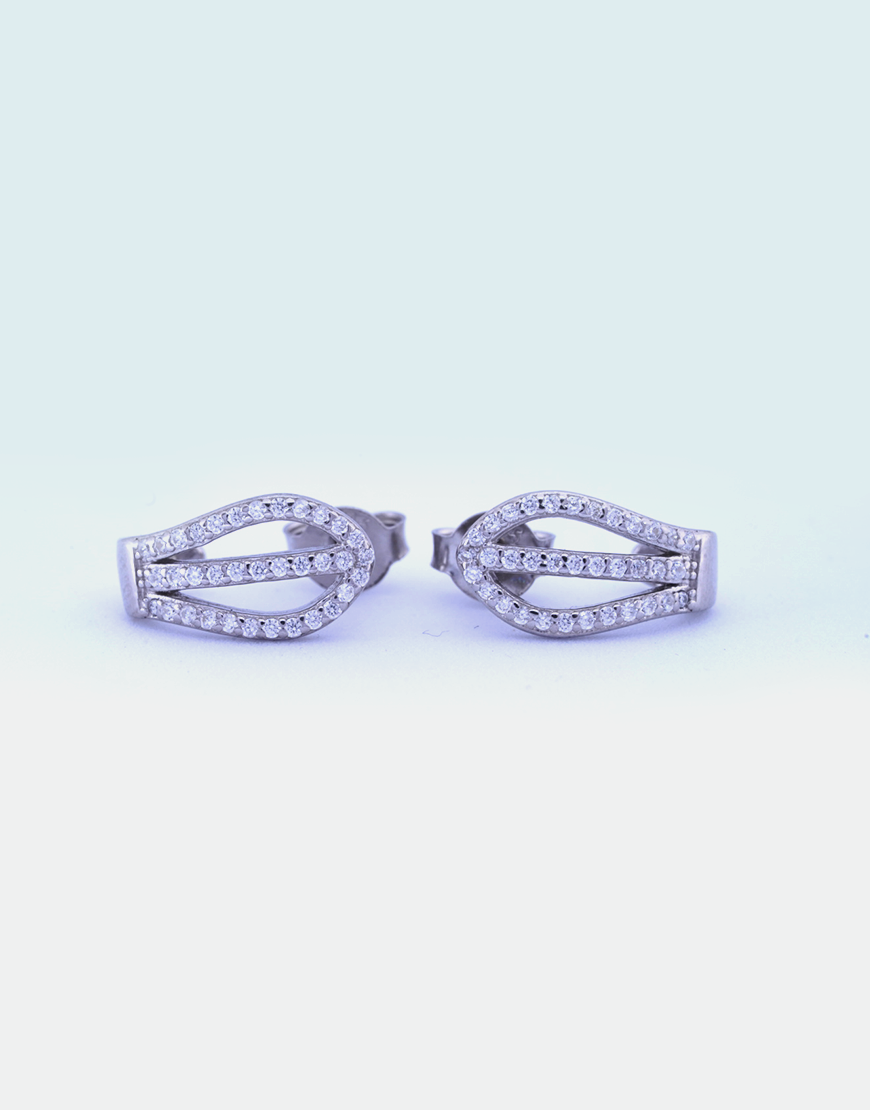 Silver Half-Hoop Earrings (Drop)