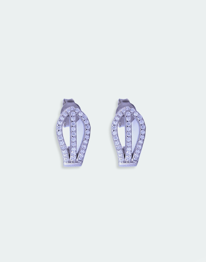 Silver Half-Hoop Earrings (Drop)