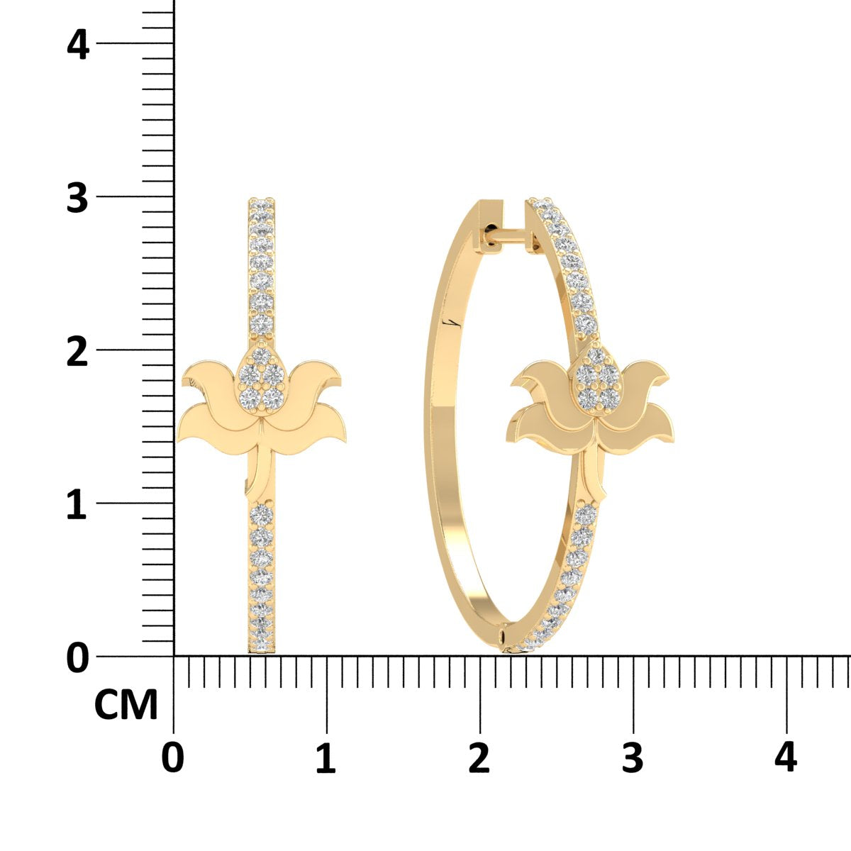 Silver Lotus Hoops (Gold)