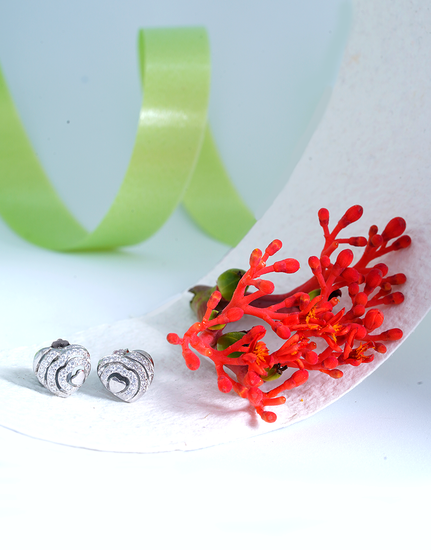 Silver Mini Heart Studs