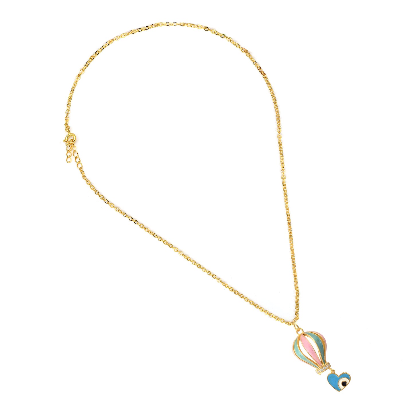 Silver Parachute Heart Necklace
