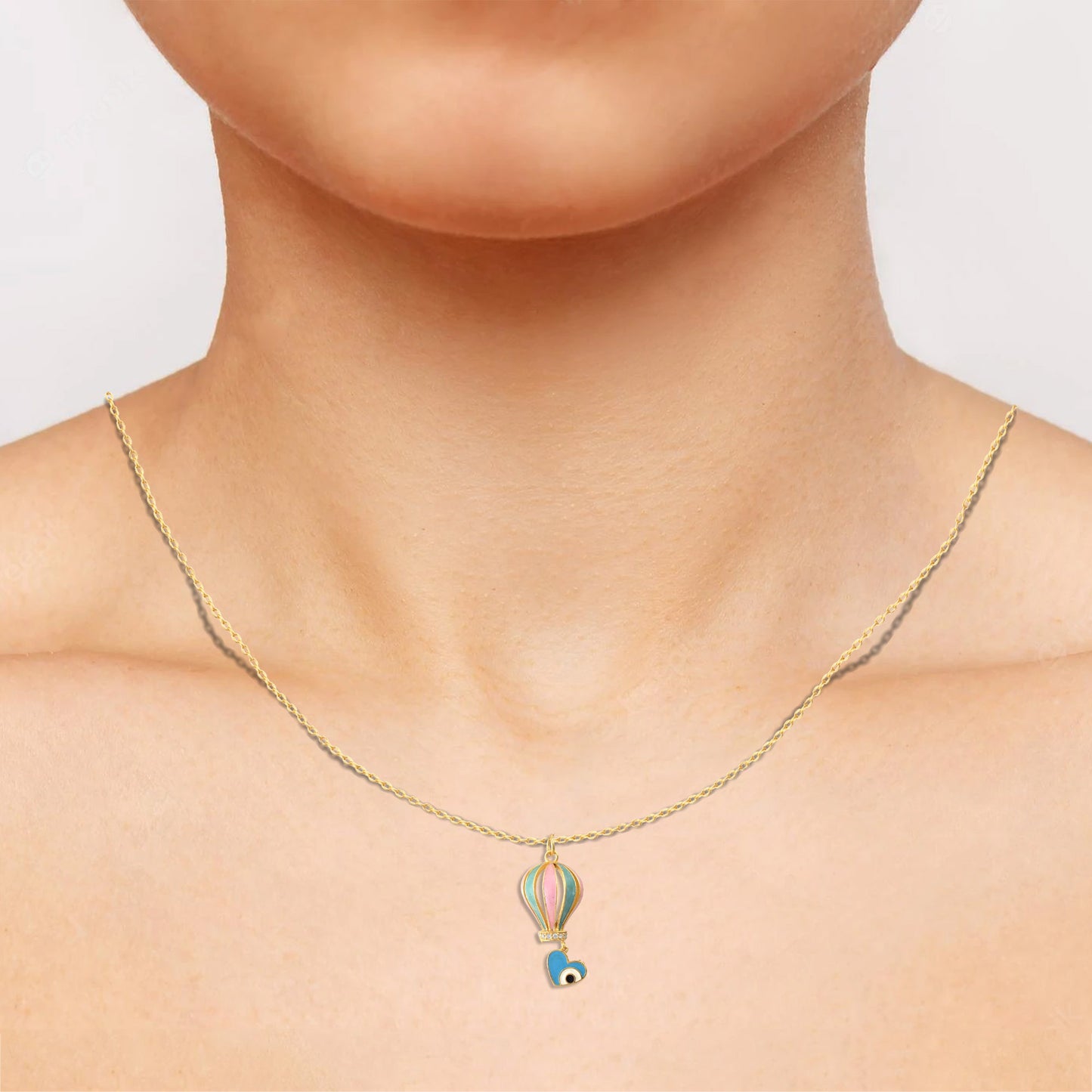 Silver Parachute Heart Necklace