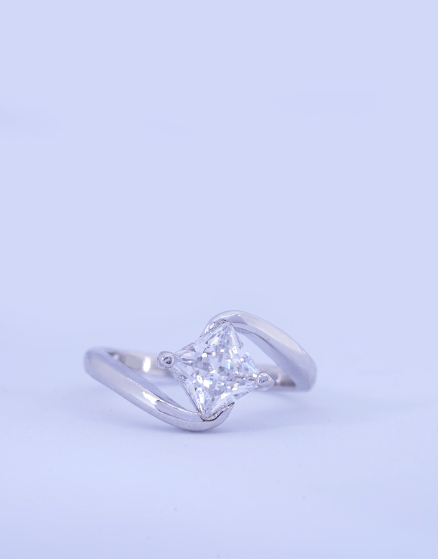 Silver Princess Solitaire Swarovski Ring