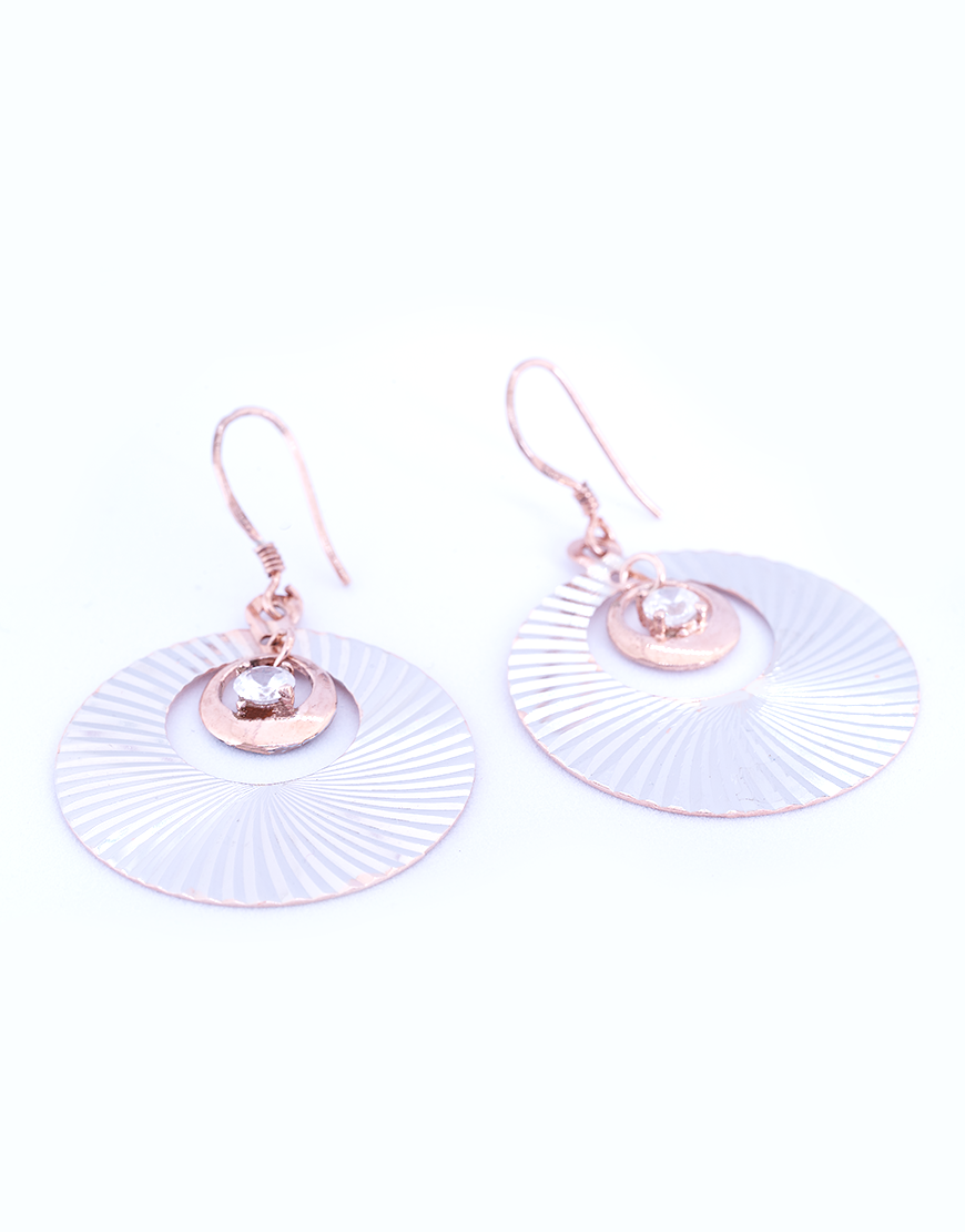 Silver Disco Danglers