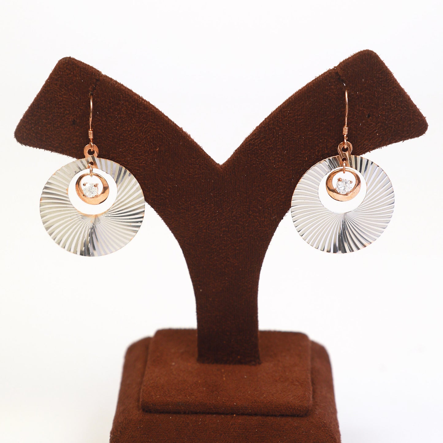 Silver Disco Danglers