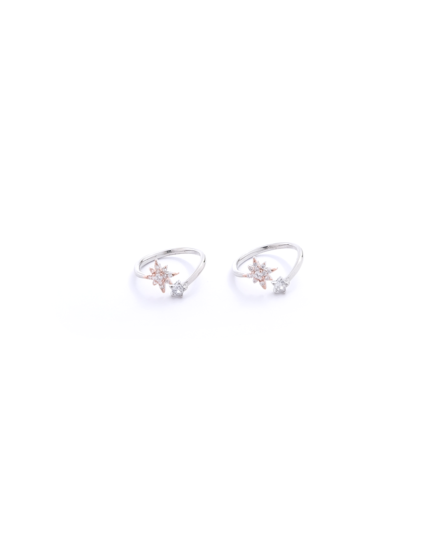 Silver Rosegold 2-Colour Toe-Ring