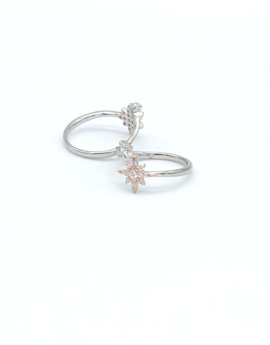 Silver Rosegold 2-Colour Toe-Ring