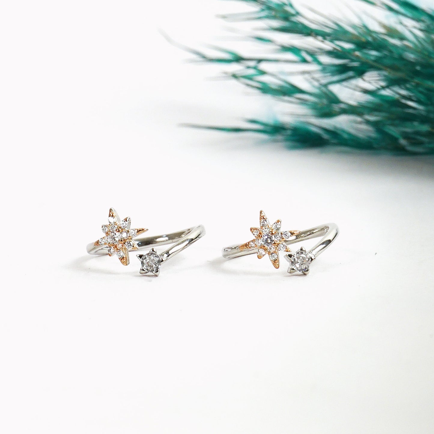Silver Rosegold 2-Colour Toe-Ring