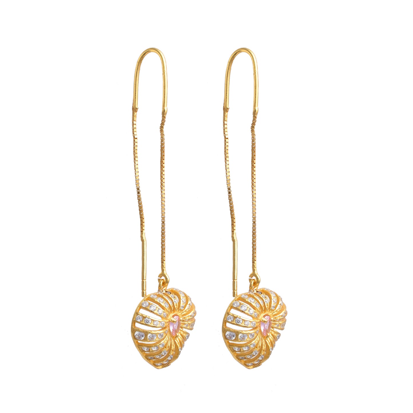 Silver Sui-Dhaga Leaf Earrings(Gold)