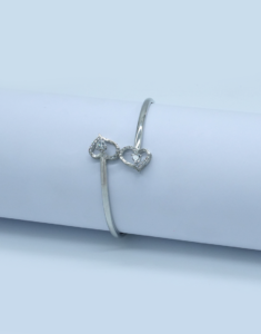 Silver Swarovski 2 Heart Bracelet