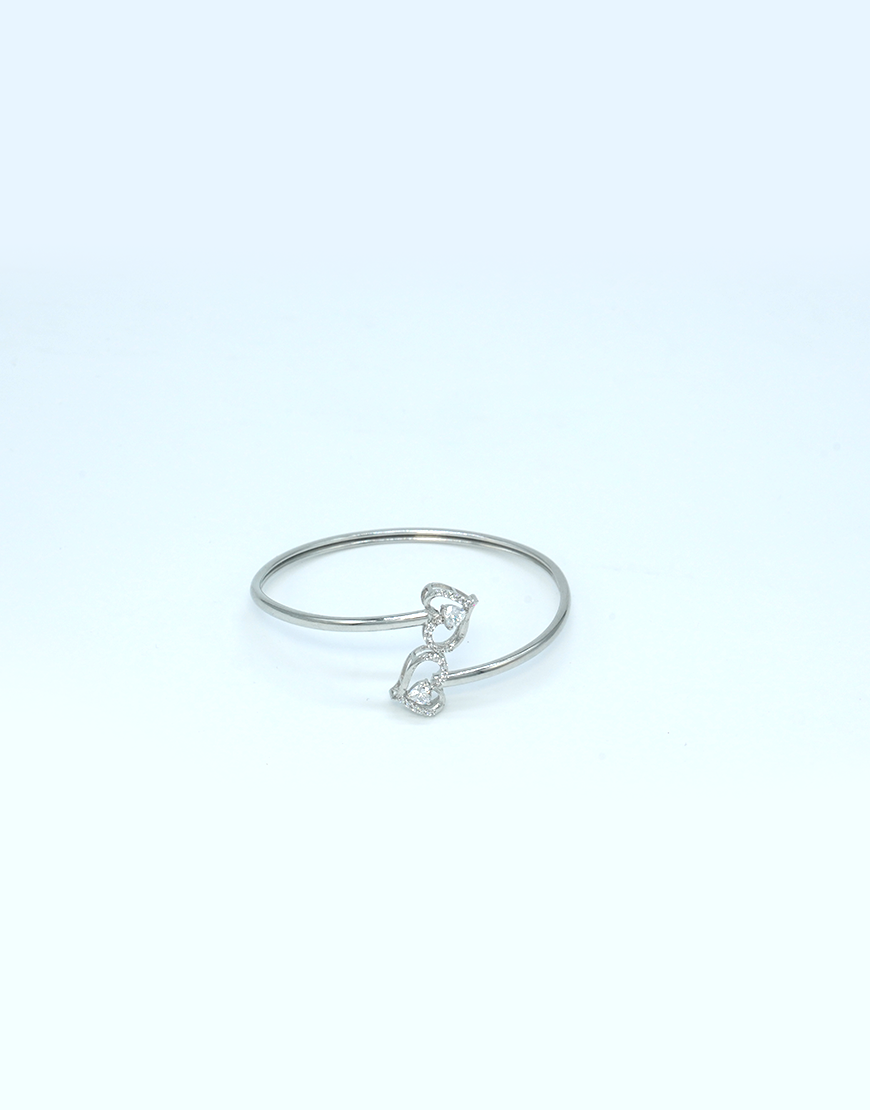 Silver Swarovski 2 Heart Bracelet