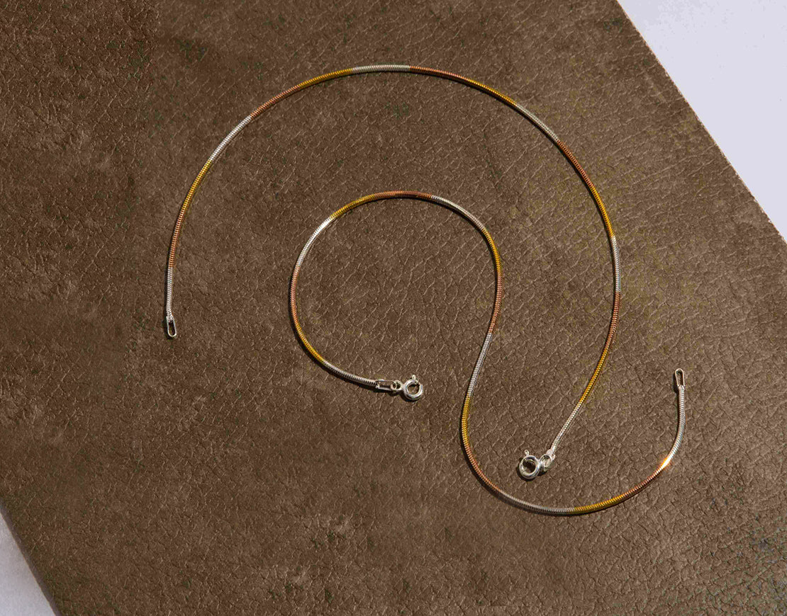 Silver Rope Chain Tri-color Anklet