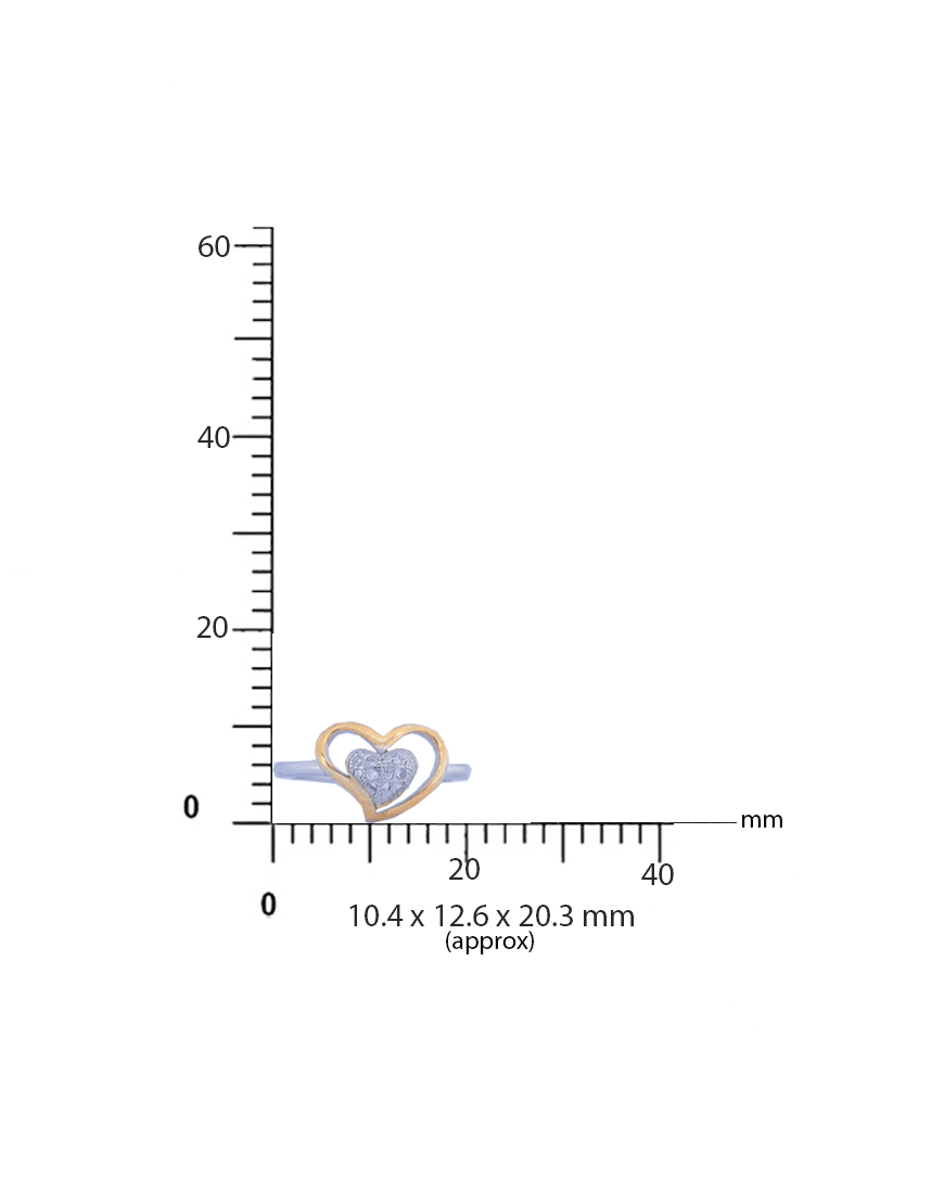 Silver Heart-In-Heart Ring