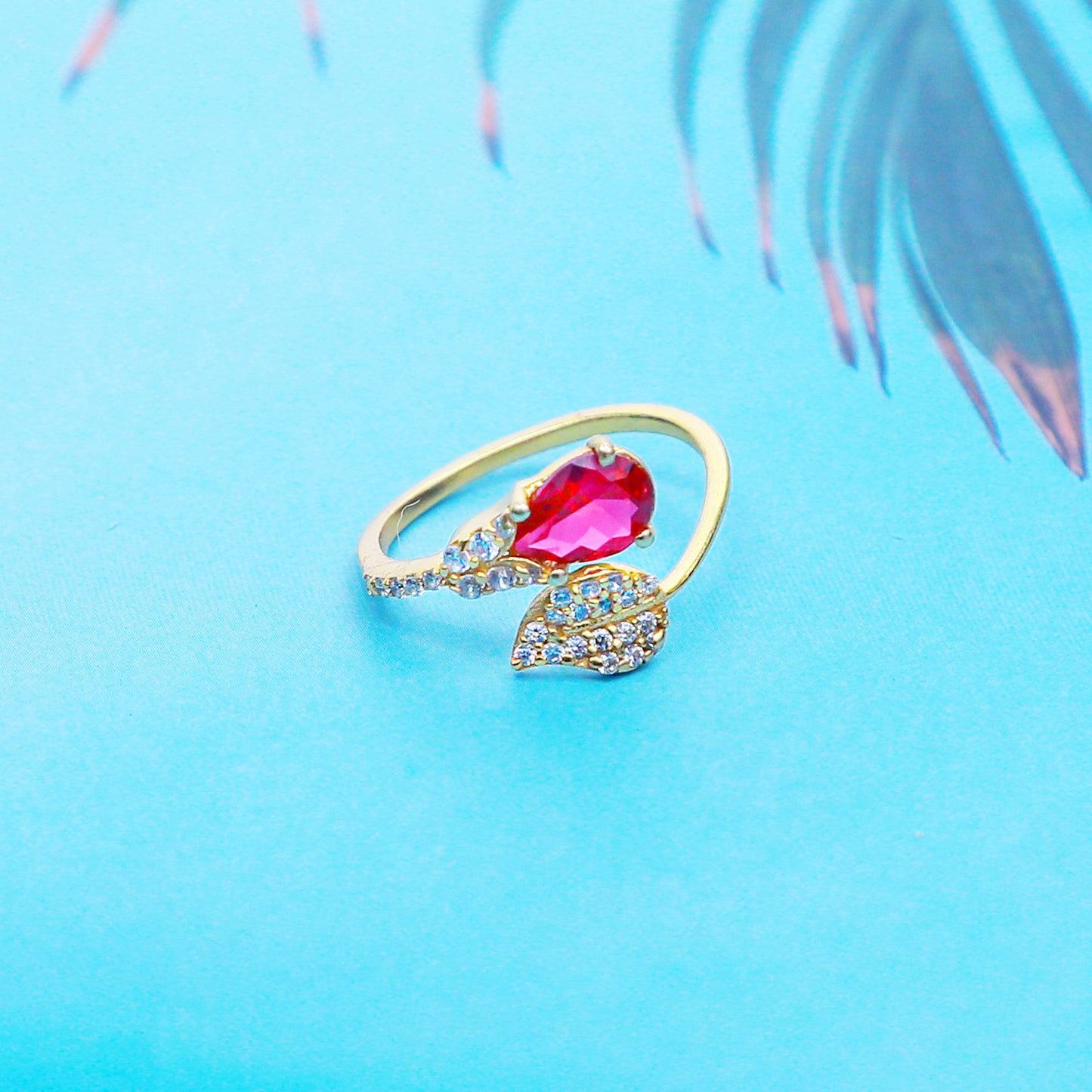 Silver Adjustable Bud Petal Ring(Gold)