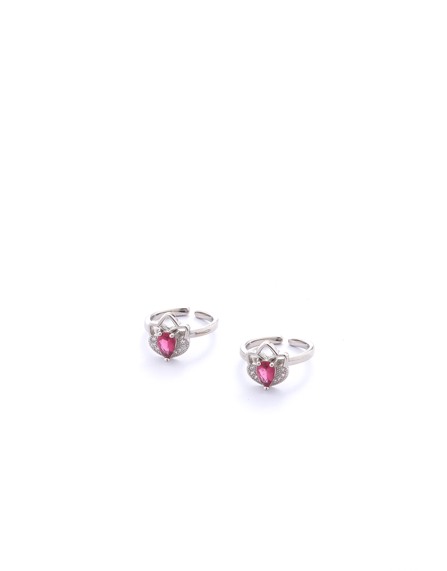 Silver Ruby Toe-ring
