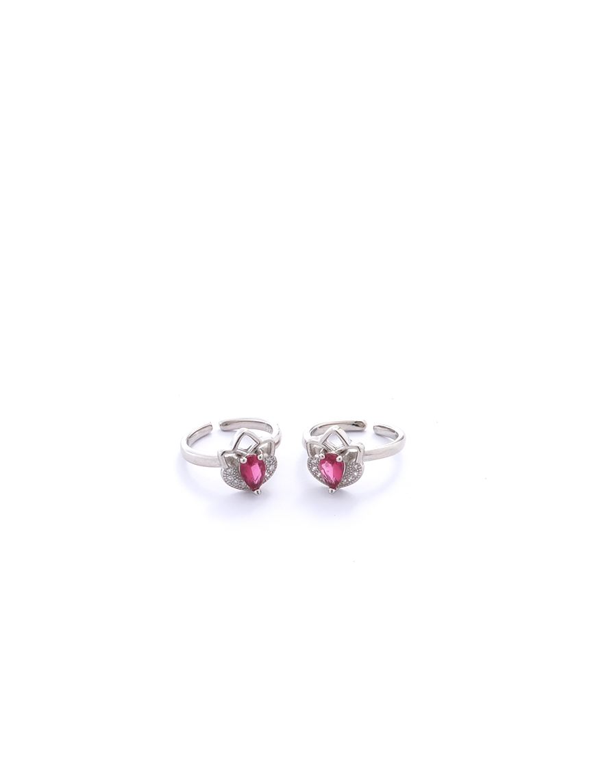 Silver Ruby Toe-ring