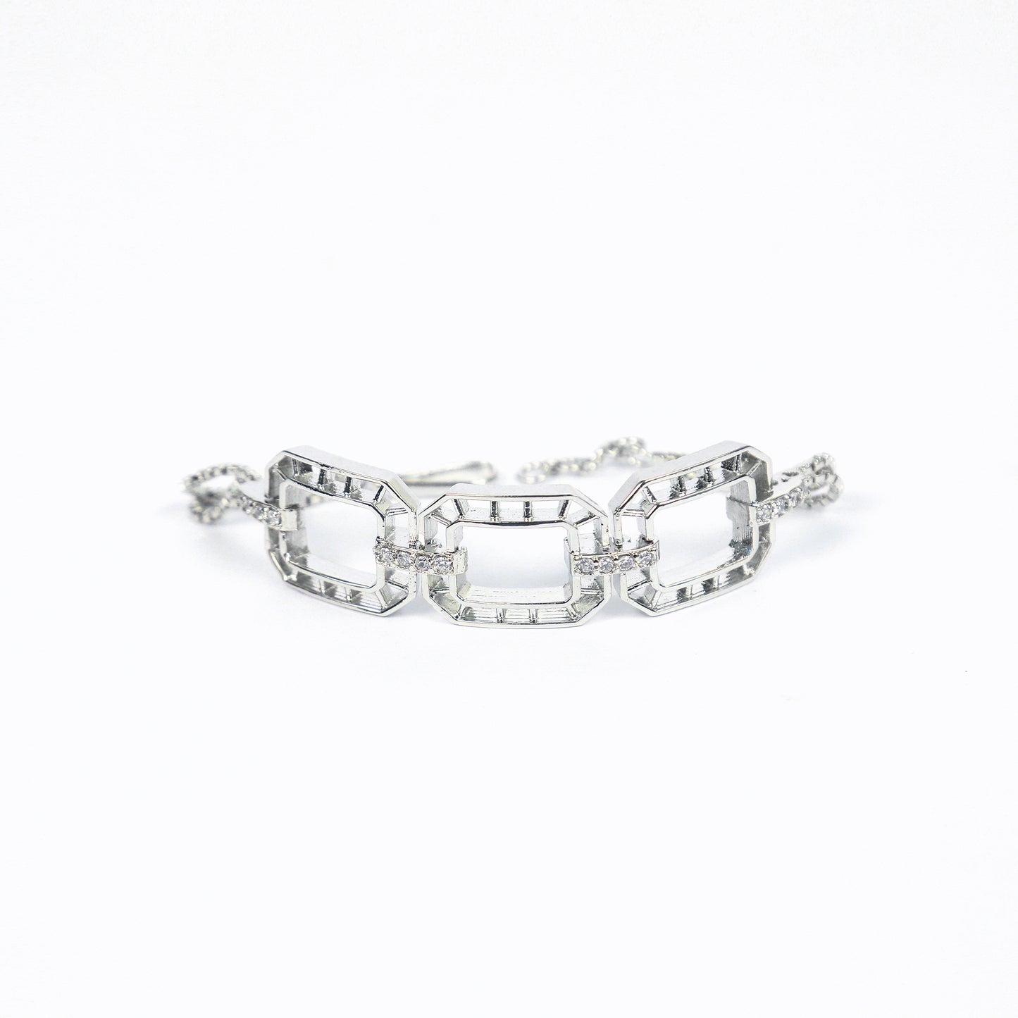 Silver Box Link Bracelet