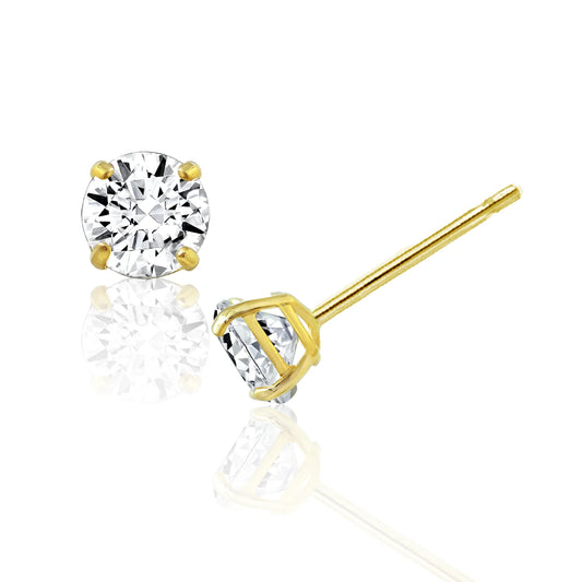 Diamond Moissanite Round Solitaire Studs