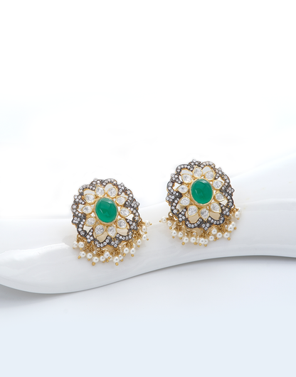 Kundan/Polki Victorian Silver Studs