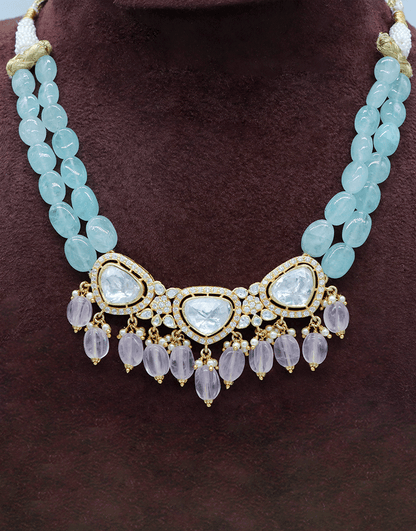 Kundan/Polki Pastel Silver Choker