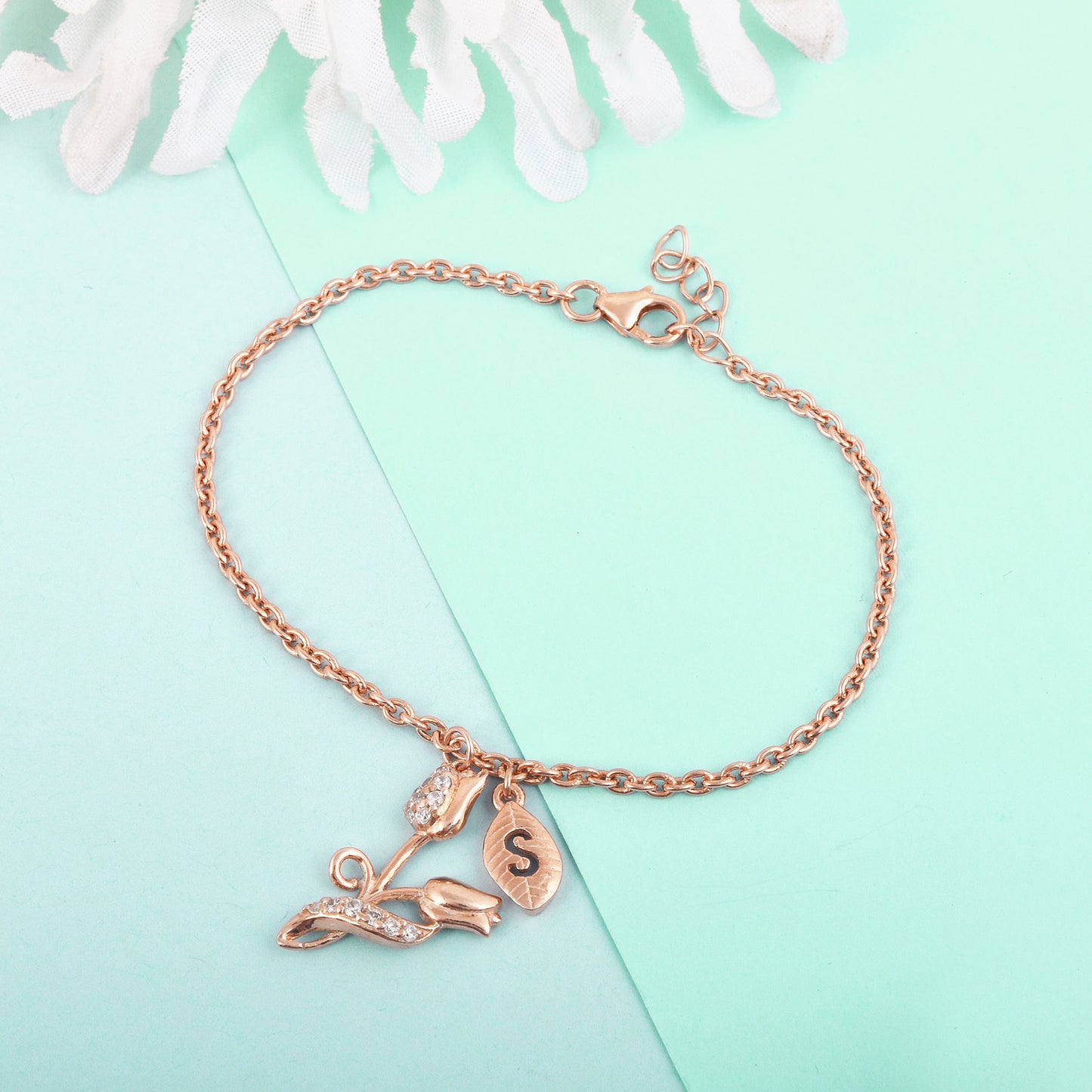 Personalised Rose Adjustable Bracelet