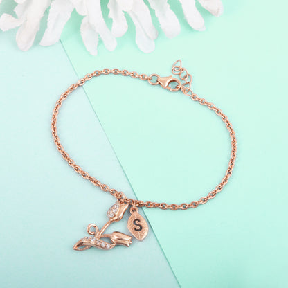 Personalised Rose Adjustable Bracelet