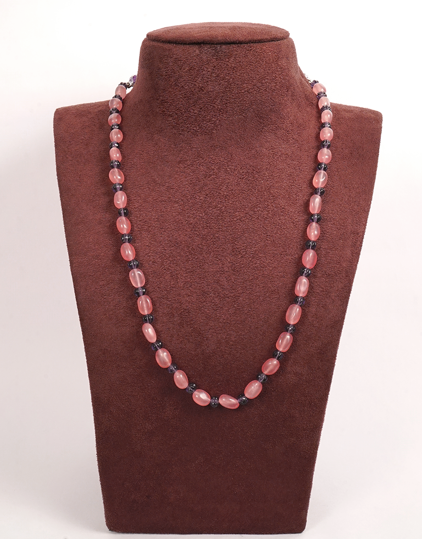 Pink Jade Amethyst Mala/Necklace(Single)