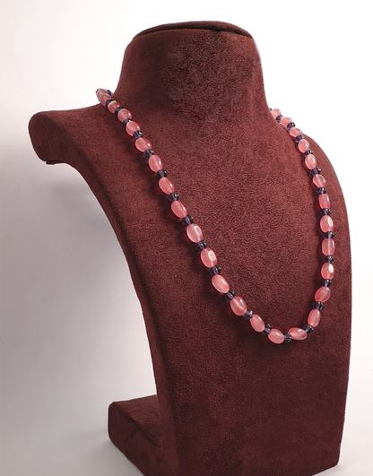 Pink Jade Amethyst Mala/Necklace(Single)