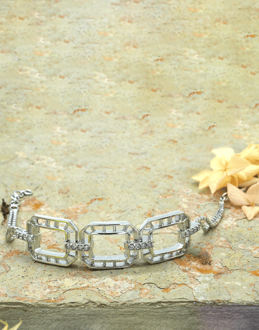 Silver Box Link Bracelet