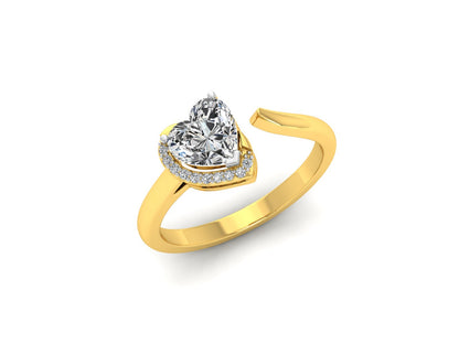 Diamond Moissanite Heart Solitaire Ring