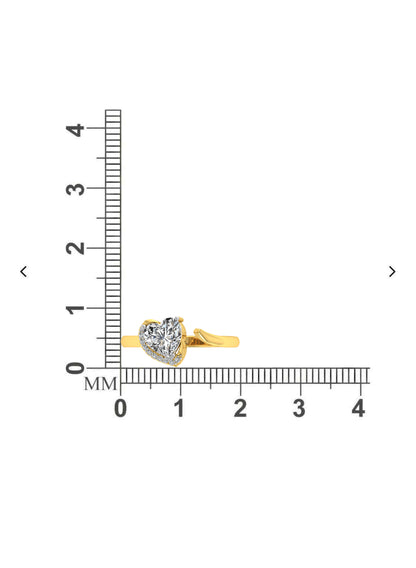 Diamond Moissanite Heart Solitaire Ring