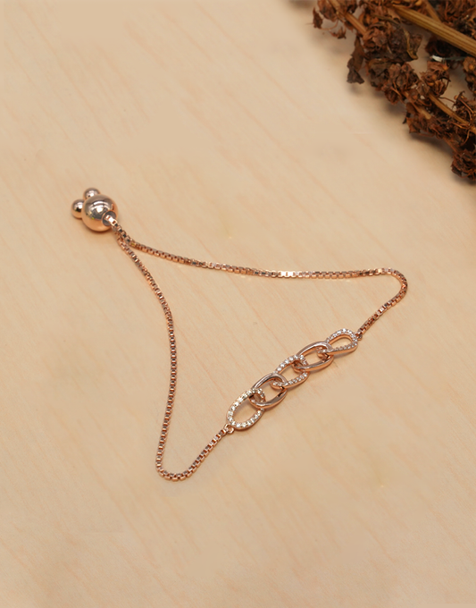 Rosegold Adjustable Interlink Bracelet