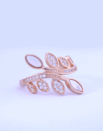 Rosegold MOP Leaf Ring