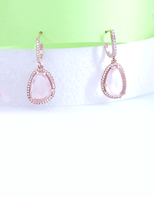 Rosegold Pink Danglers