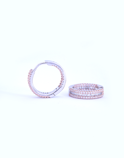 Rosegold Two-Tone Hoops