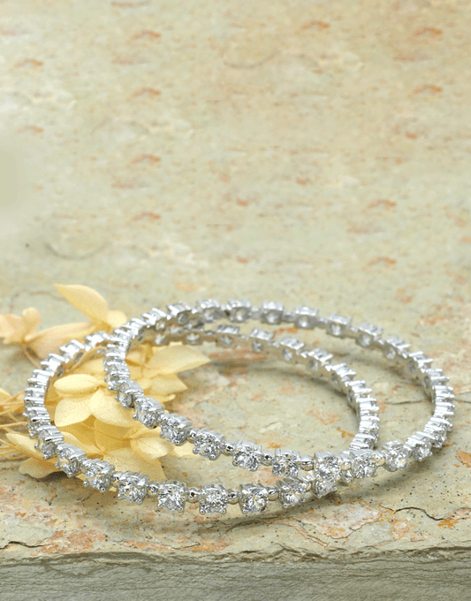 Silver 4.5 mm Swarovski diamond bangle