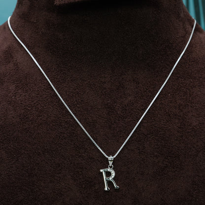 Silver Alphabet Pendant (R)