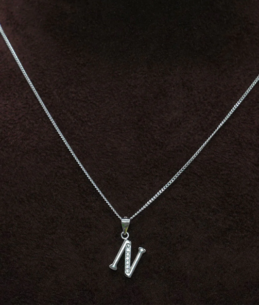 Silver Alphabet Pendant(N)