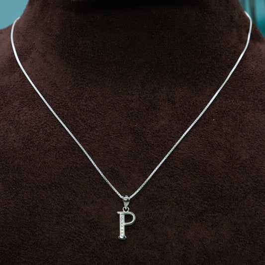 Silver Alphabet Pendant(P)