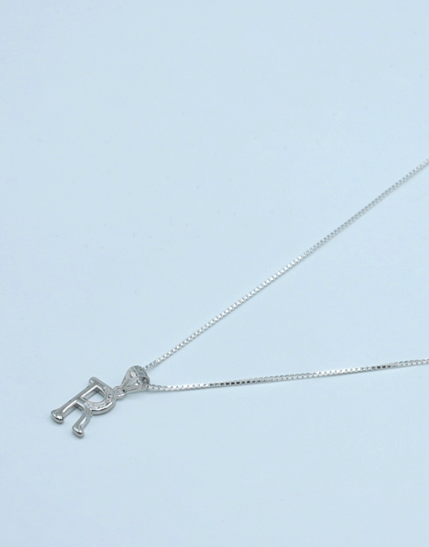 Silver Alphabet Pendant (R)