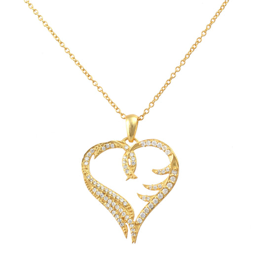 Silver Angel Heart Necklace