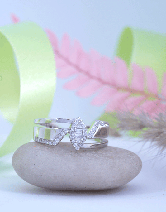 Silver Casual Adjustable Ring (Marquis)