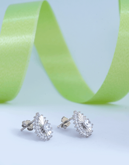 Silver CZ Drop Studs