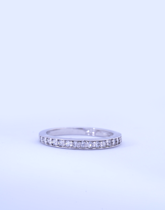 Silver Eternity Round Swarovski Diamond Ring