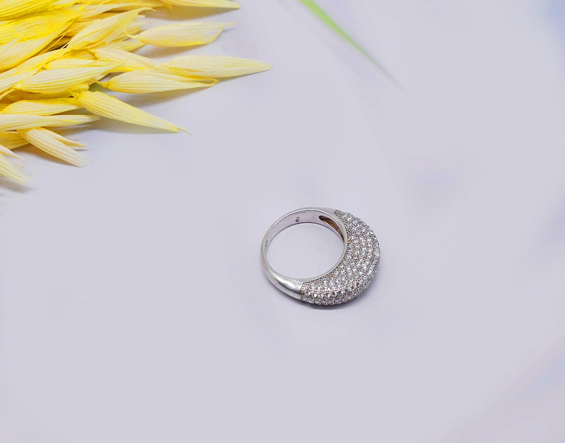 Silver Modern Cocktail Ring