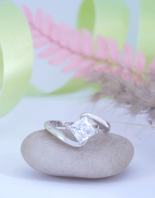 Silver Princess Solitaire Swarovski Ring