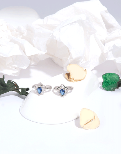 Silver Flower Toe-Ring (Sapphire)