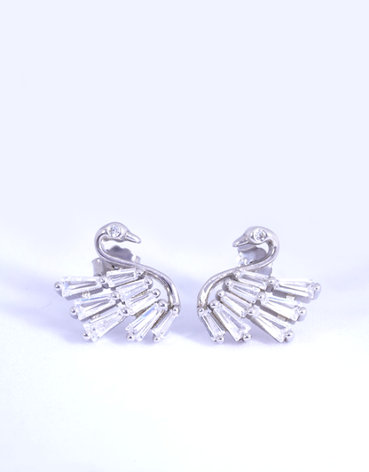 Silver Swan Studs